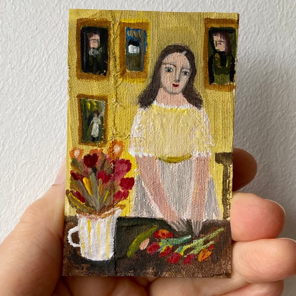 Image of arranging flowers - a portrait