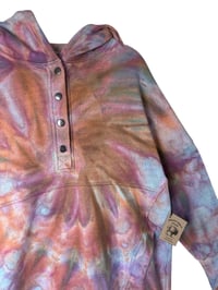 Image 4 of S/M Pocket Hoodie Pullover in Muted Spiral Ice Dye