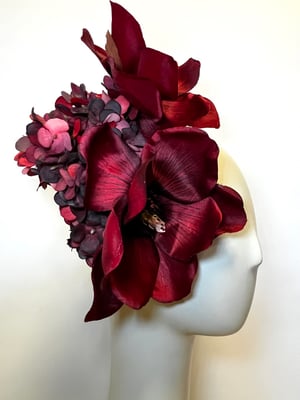 Image of Burgundy magnolia headpiece #3