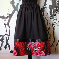 Image 1 of Red Black Plumeria Skirt