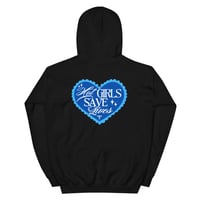 Image 2 of HOT GIRLS HAVE HEART HOODIE - BLUE