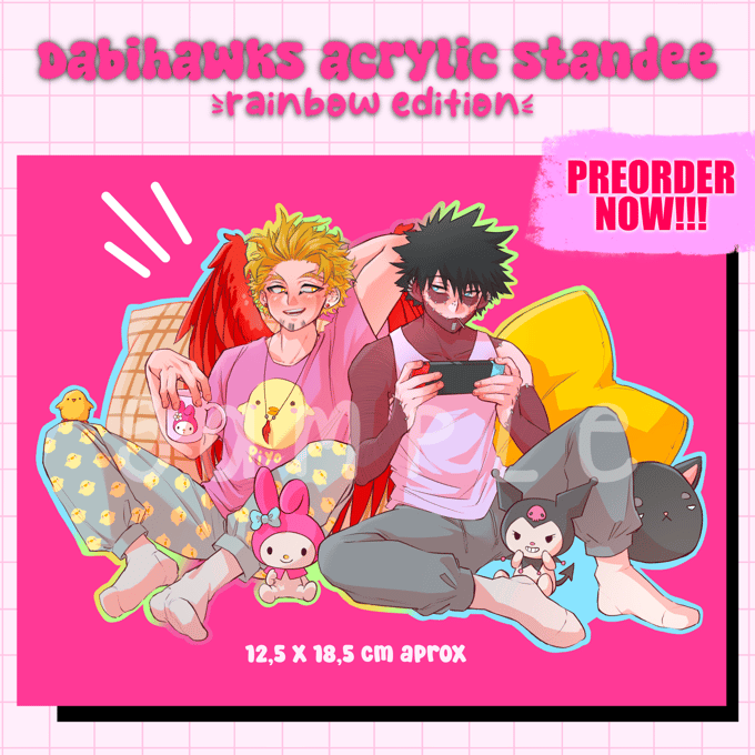 Image of [PREORDER] Dabihawks Acrylic Standee [Rainbow edition]