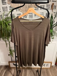 Image 1 of Olive green ruffle sleeve 