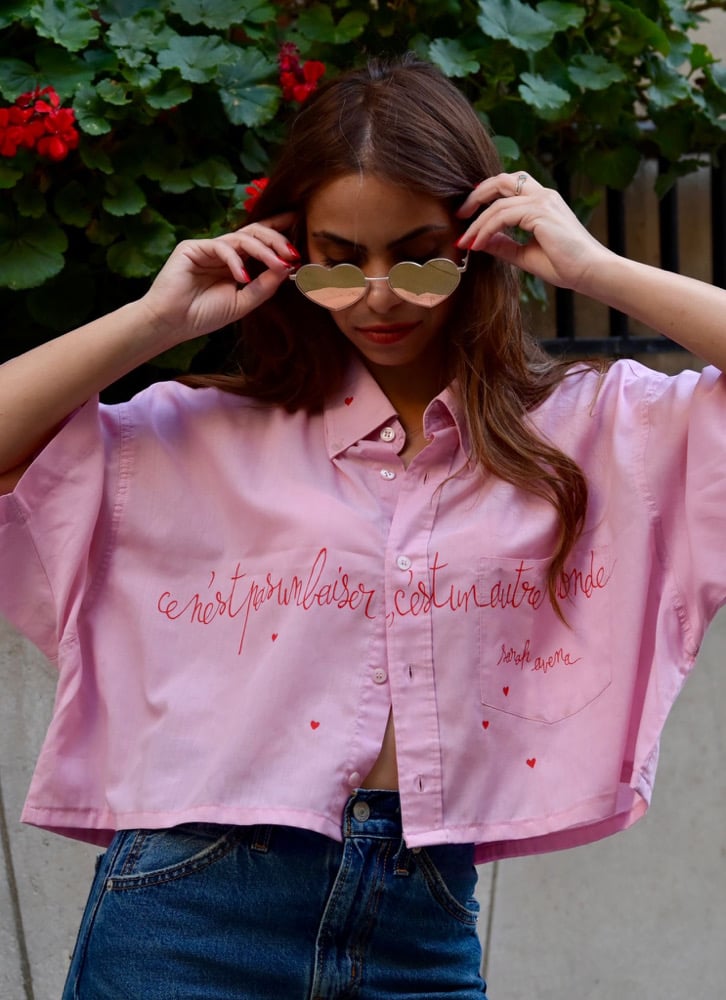 Image of Chemise crop « un autre monde »