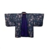 Antique Silk Haori (Blue & Pink with Abstract Pattern)