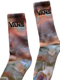 Image 3 of M/L Adult VANS Hand-Dyed Crew Socks in Mojave Watercolor Ice Dye
