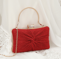 Image 1 of Red Sparkle Fabric Evening Clutch Bag 