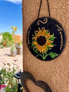   “Welcome Summer” Sunflower -  Painted Slate Circle (202301SL) 