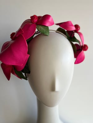 Image of Deep pink flower headpiece   SOLD