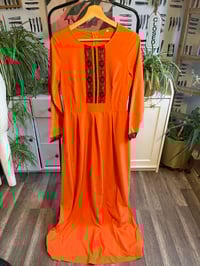 Image 1 of NWT orange and black lace long dress 