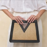 Image 5 of Rattan Clutch (NEW) Black