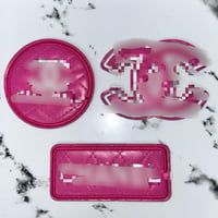 Pink/White Patch Set