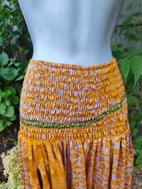 Image 6 of Zara Spilt Skirt- Sari fabric yellow and nude ish