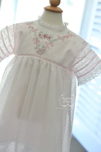 Image 4 of Size 4 Pink Swiss Dot & Hand Embroidered Dress