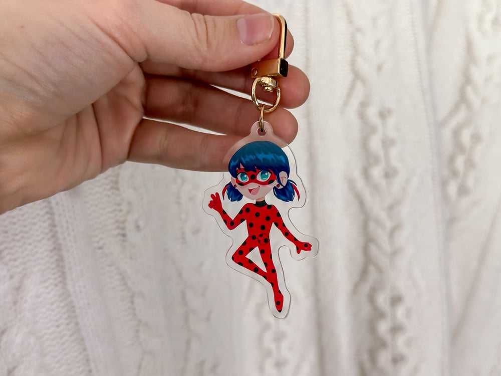 Image of Marinette/ Ladybug 2.5” Double Sided Acrylic Keychain