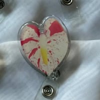 Image 2 of Red White Anthirium Badge Reel