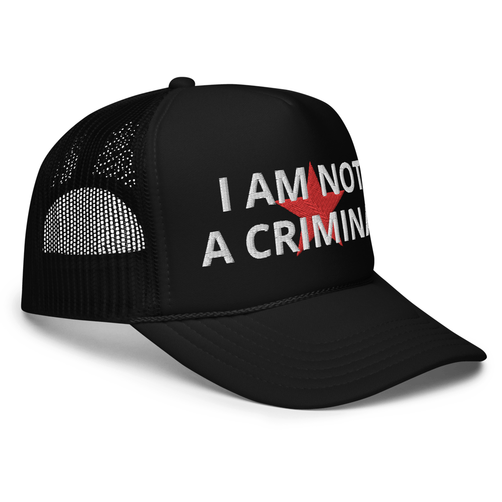 Image of "I AM NOT A CRIMINAL" Red Star trucker hat