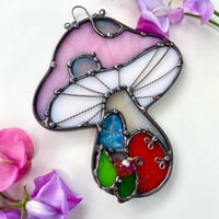 Image 3 of Pink Funky Mushie Cottage Suncatcher 