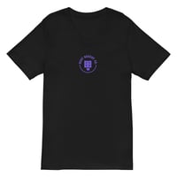 Black/Purple Beat Bakery-Unisex Short Sleeve V-Neck T-Shirt
