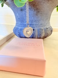 Image 2 of Sterling Silver Ray Ribbed Heart Necklace
