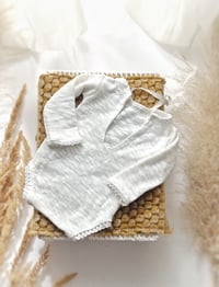 Image 2 of Newborn Photo Prop Set | bodysuit for Photoshoot |  Esme | bonnet | off white