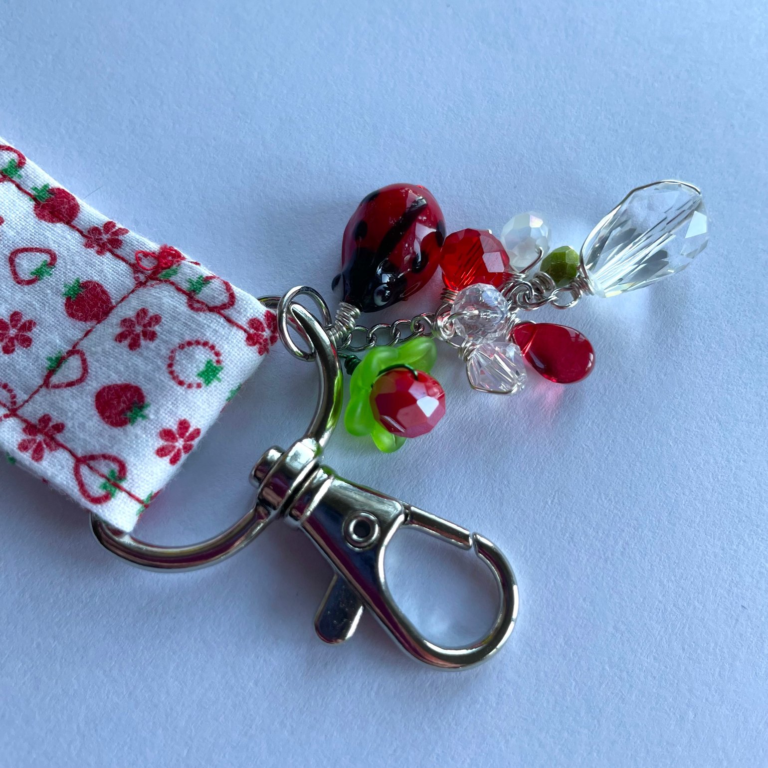 Image of Strawberry Lady Bug Keychain 