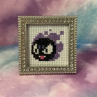 Tiny Ghost Cross Stitch Framed Decor