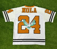 Image 2 of Royal Mastermind x KickzNGritz Nola Football Jersey 