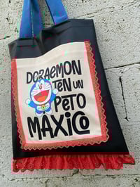 Image 4 of Bolsiña feita a man. DORAEMON polipiel negra! Deseño exclusivo!