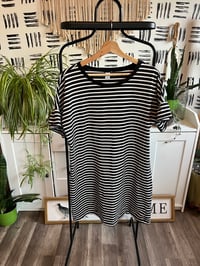 Image 1 of old Nacy stripe ruffle sleeve dress