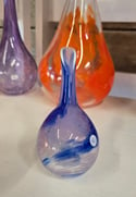 Long cut neck bubble drop vase