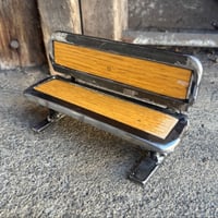 Image 1 of Steel frame Park Bench, Oak inlay