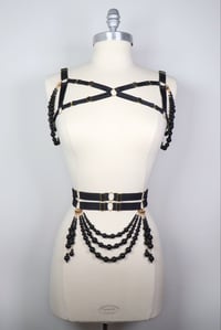 Image 4 of Wide belt with Onyx beads rows 