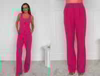 Image 1 of Jo Pleat Detail Tailored Trouser Fushia NEW FIT