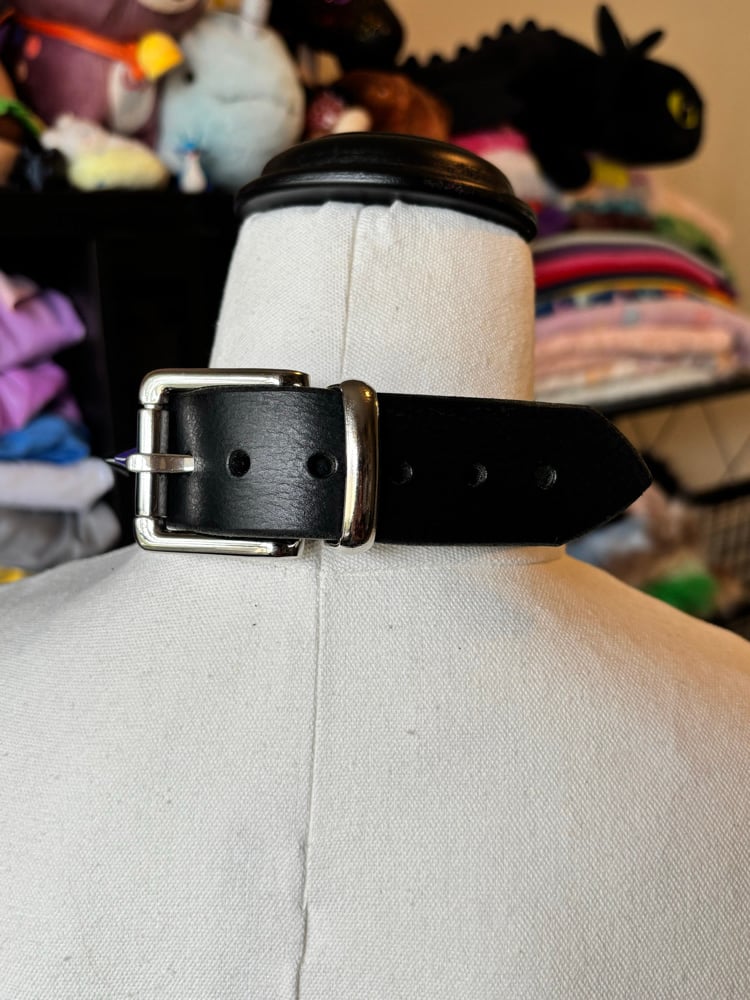 Image of Purple & Black Leather Collar