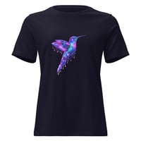 Image 3 of Women's Relaxed T-Shirt, Radiant Jewel Hummingbird Tee