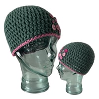 Image 3 of Jade and Pink Fitted Beanie