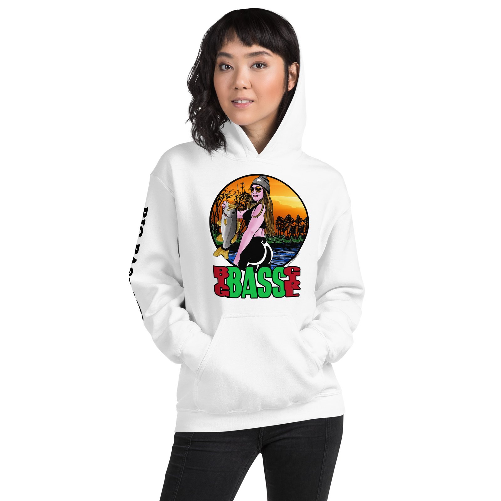 Big Bass Girl LOGO Sweatshirt with big bass girl arm detail | Big Bass Girl