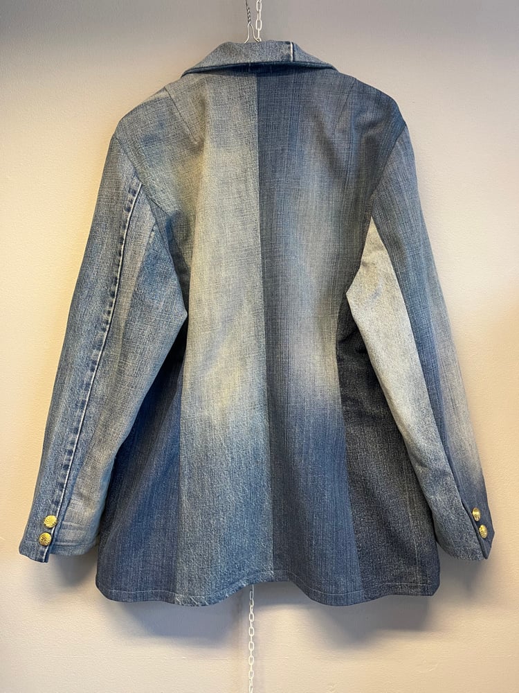 Image of Slim blazerjakke i jeans  (m)