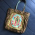  shoulder bag in leopard fabric with Virgin of Guadalupe patch and black or gold fringing Image 2