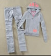 Grey Pink Velour Set