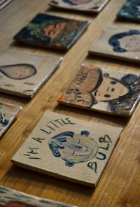 Image 4 of Dumpling Girl 4eva. - Handmade ceramic tile with illustration