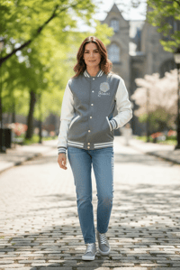 Image 5 of Get Use 2 It Varsity Baseball Jacket (Grey)