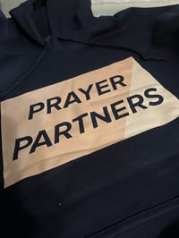 Image 1 of Prayer Partners Hoodie - Navy Blue - Cream logo