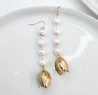 Image 2 of Pearl + Tulip Earrings 