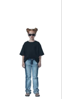 Image 1 of toddler reversed stacked denim