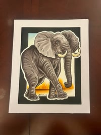 Image 1 of Elephant 8”x10” original watercolor painting