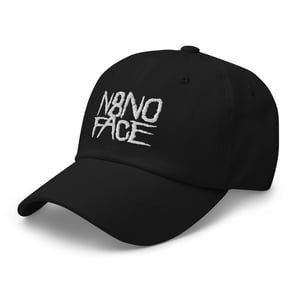 N8NOFACE Stacked Logo Embroidered Dad hat (Black w/ White)
