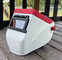 Image 2 of Hobart welding hood red leather 