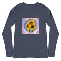 Image 1 of Sunflowers & Bumblebee - Long Sleeved T-shirt - Storm Gray